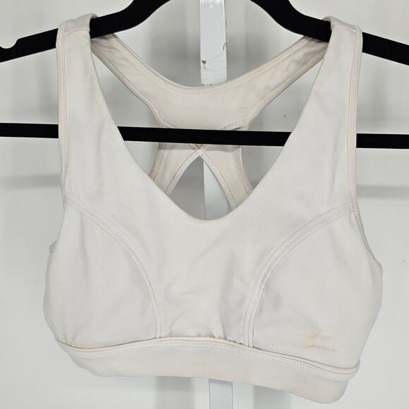 Tek Gear Womens Sz S Racerback Sports Bra Medium Impact White - Picture 1 of 3